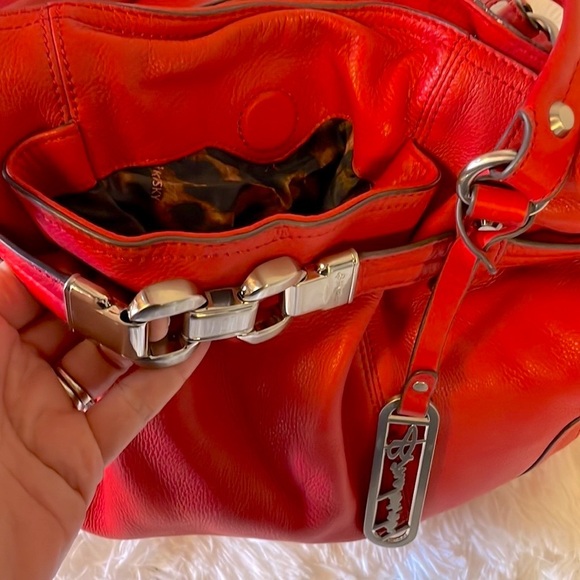 B. Makowsky Red leather Hobo Bag Excellent Condition. - Picture 8 of 11